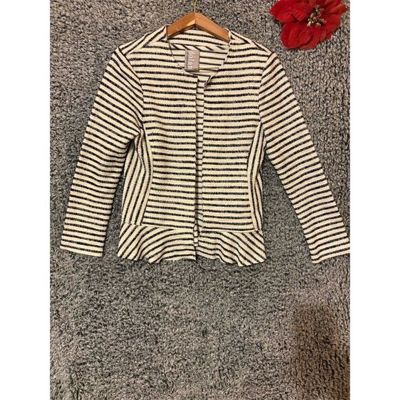 Dolan Left Coast Women's Striped Open Front Jacket Size M Casual - Picture 6 of 8